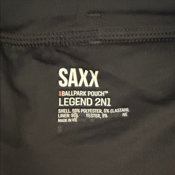 SAXX Men's Gray Legend 2-In-1 Lined Athletic Shorts w/ Ballpark Pouch - Picture 2 of 3